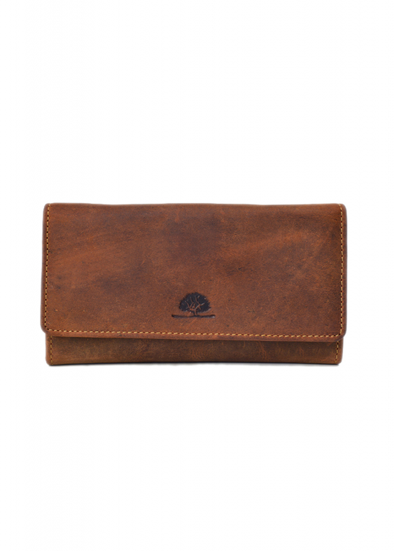 Vintage-Leder Damen-Geldbörse braun